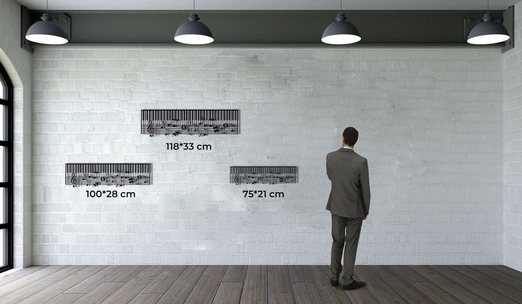 Piano and Music Notes Metal Wall Art by Dekadron