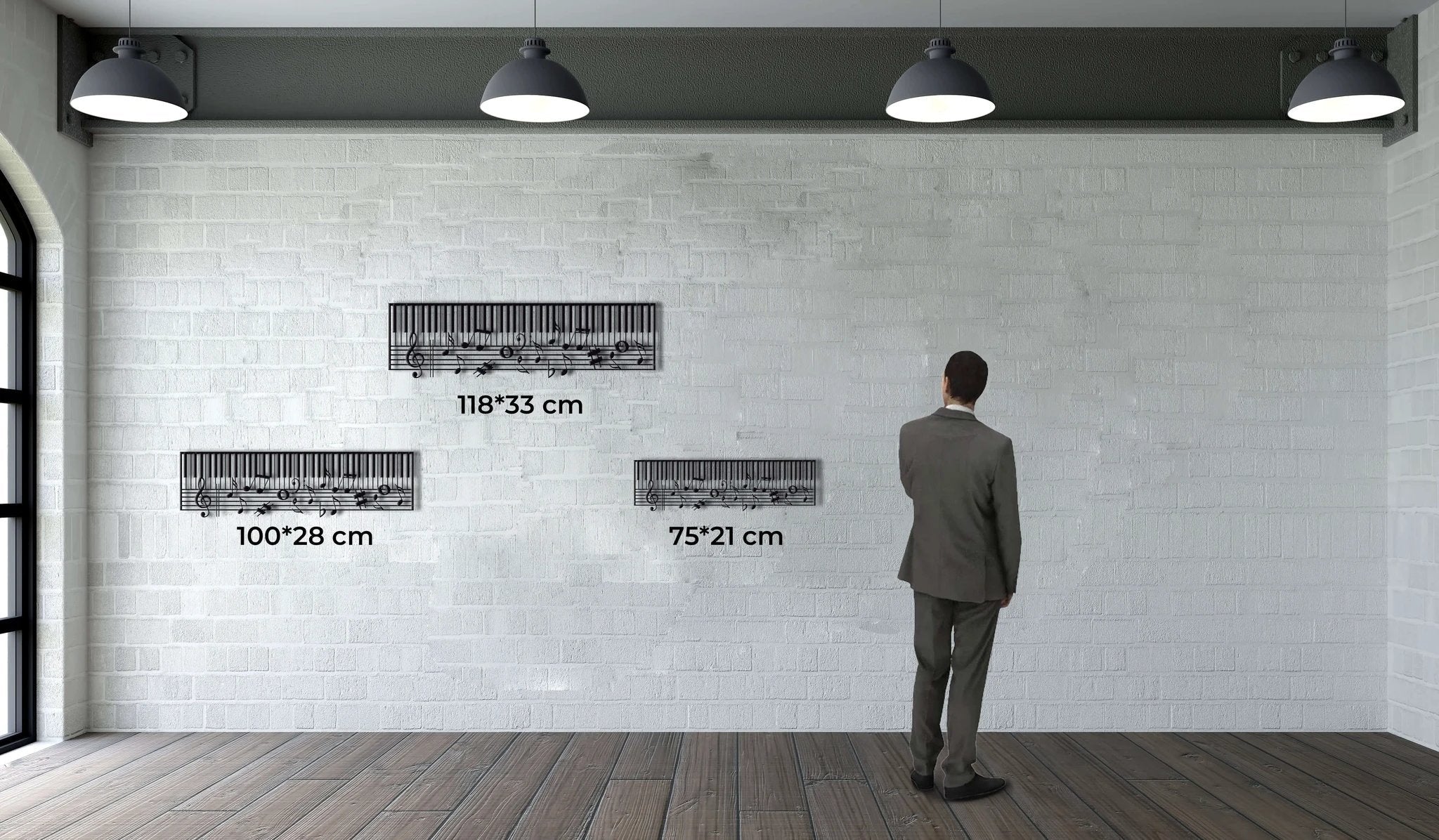 Piano and Music Notes Metal Wall Art by Dekadron