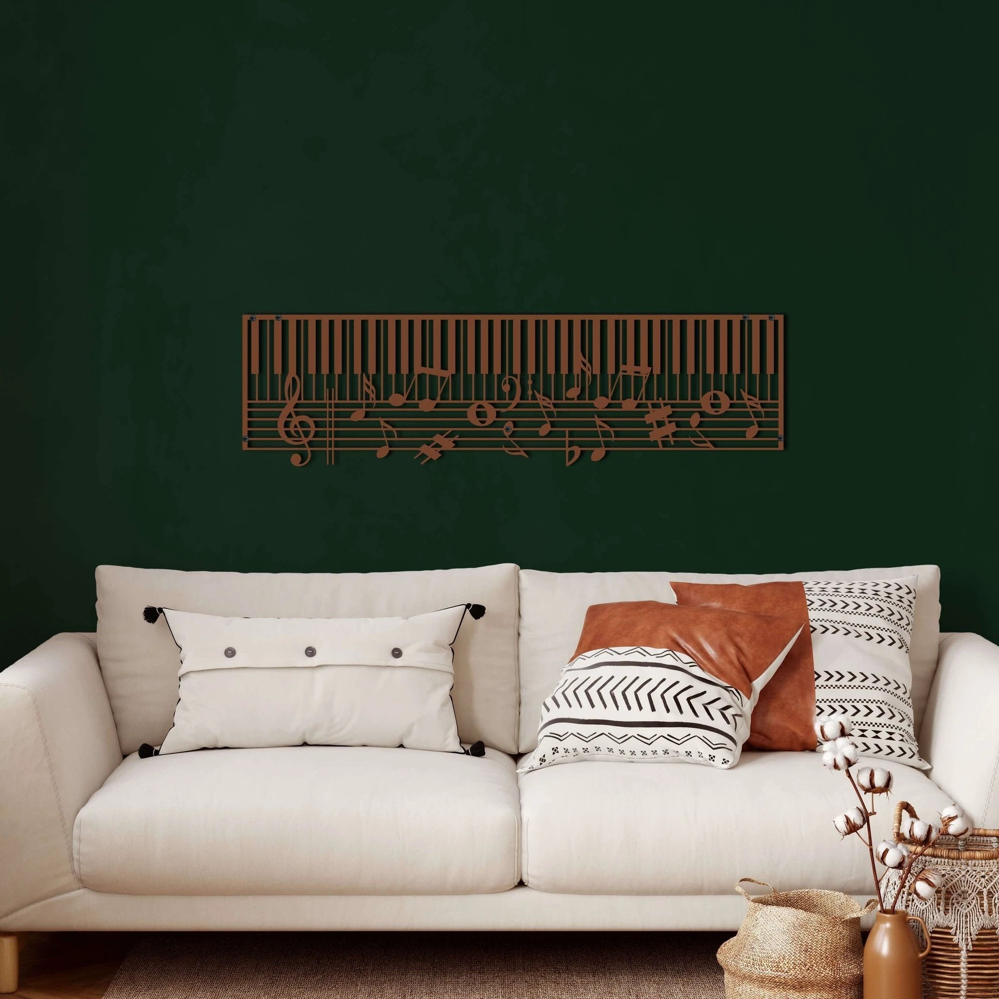 Piano and Music Notes Metal Wall Art by Dekadron