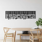 Piano and Music Notes Metal Wall Art by Dekadron
