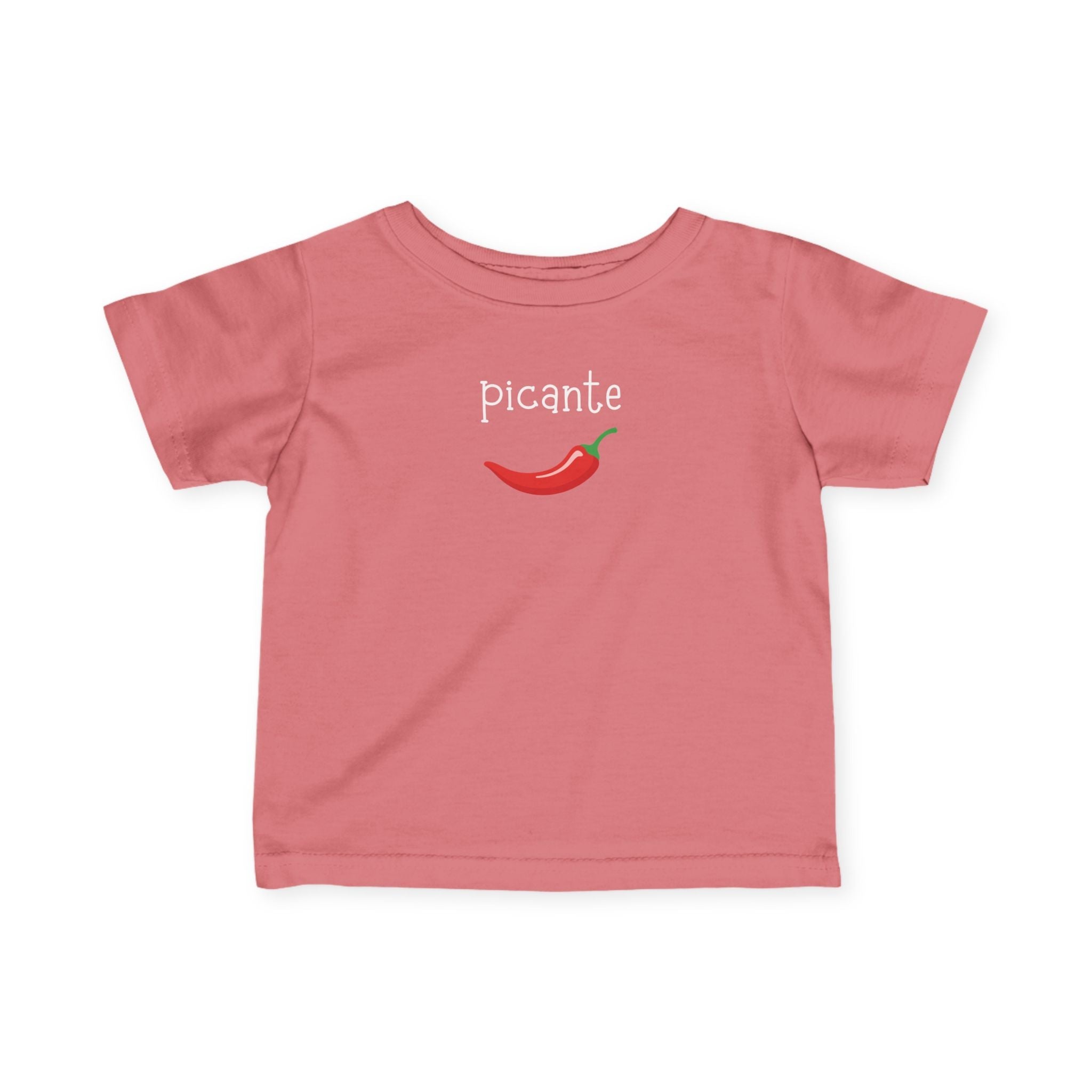 Picante Spicy Spanish Chili Pepper Infant Tee Baby Green Shirt, Spanish Word Design Kids clothes La Vie Bien Picante Spicy Spanish Chili Pepper Infant Tee Baby Green Shirt, Spanish Word Design