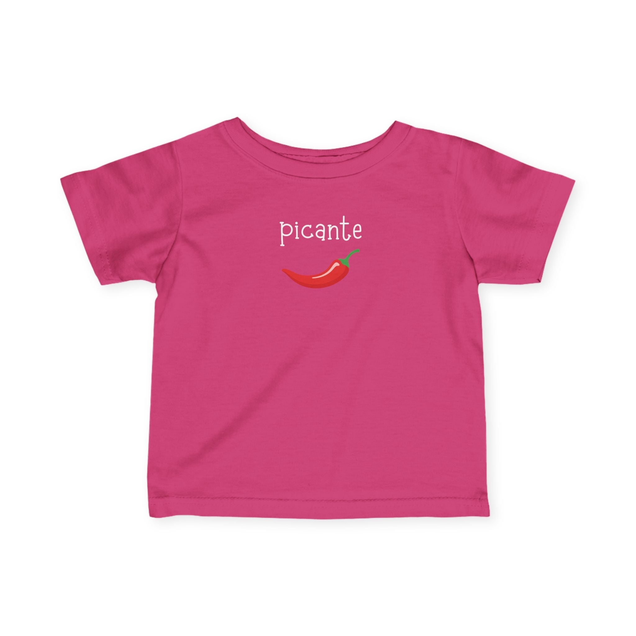 Picante Spicy Spanish Chili Pepper Infant Tee Baby Green Shirt, Spanish Word Design Kids clothes La Vie Bien Picante Spicy Spanish Chili Pepper Infant Tee Baby Green Shirt, Spanish Word Design
