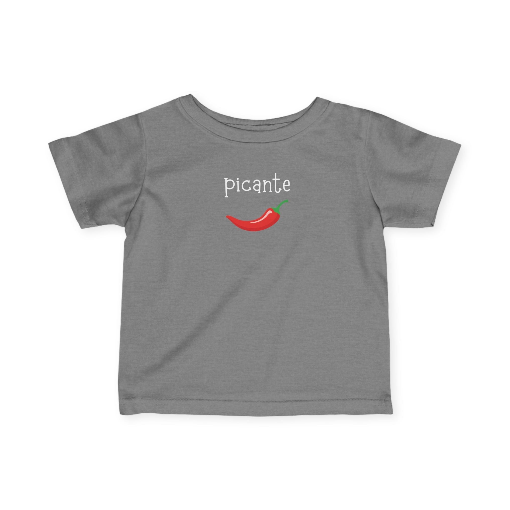 Picante Spicy Spanish Chili Pepper Infant Tee Baby Green Shirt, Spanish Word Design Kids clothes La Vie Bien Picante Spicy Spanish Chili Pepper Infant Tee Baby Green Shirt, Spanish Word Design