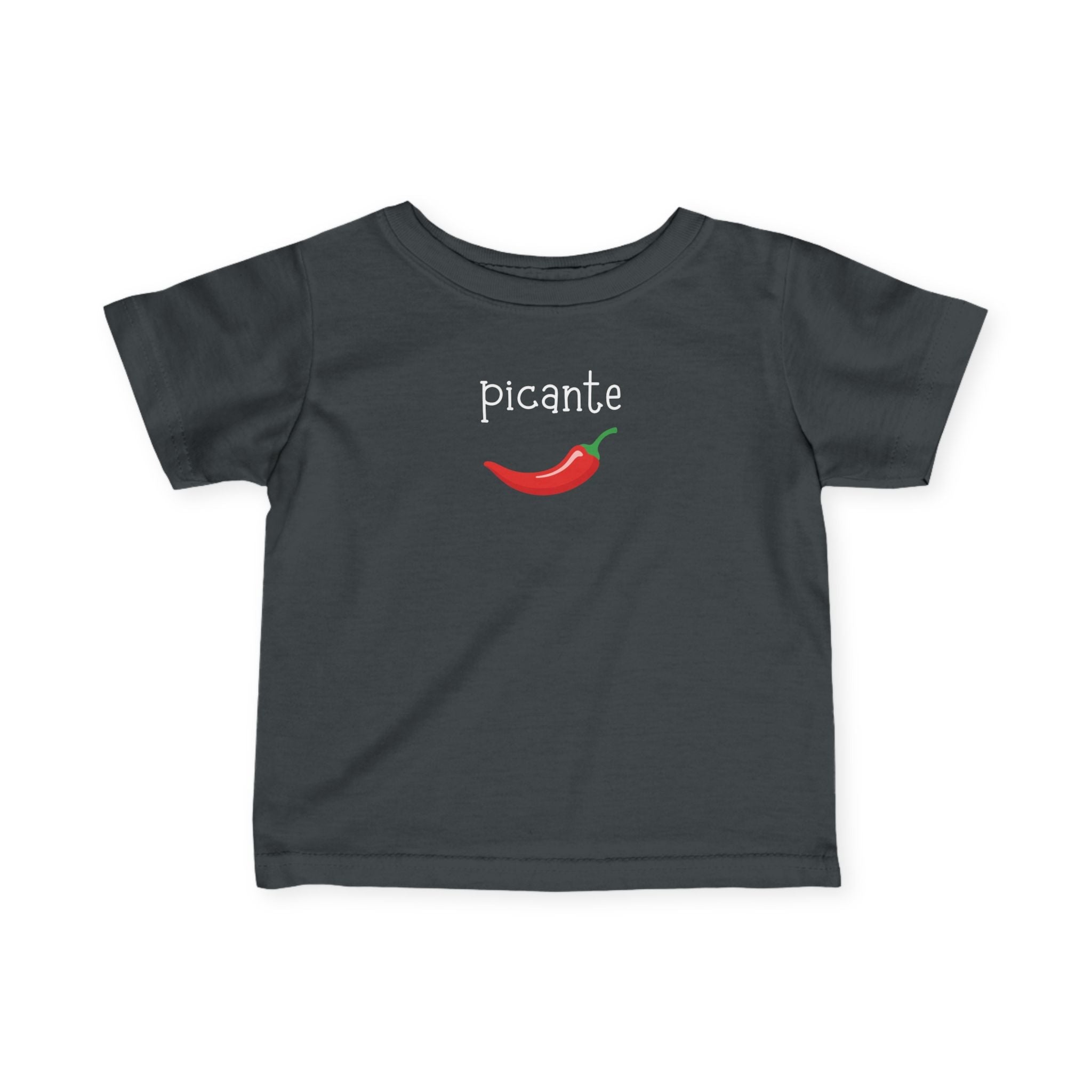 Picante Spicy Spanish Chili Pepper Infant Tee Baby Green Shirt, Spanish Word Design Kids clothes La Vie Bien Picante Spicy Spanish Chili Pepper Infant Tee Baby Green Shirt, Spanish Word Design