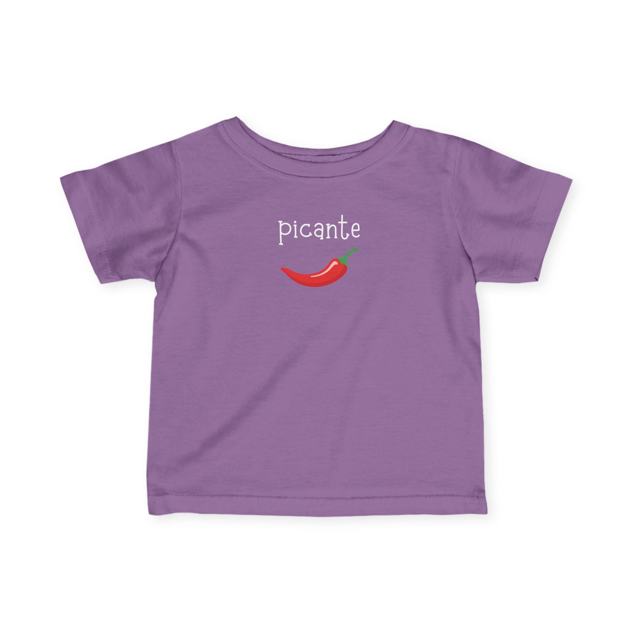 Picante Spicy Spanish Chili Pepper Infant Tee Baby Green Shirt, Spanish Word Design Kids clothes La Vie Bien Picante Spicy Spanish Chili Pepper Infant Tee Baby Green Shirt, Spanish Word Design