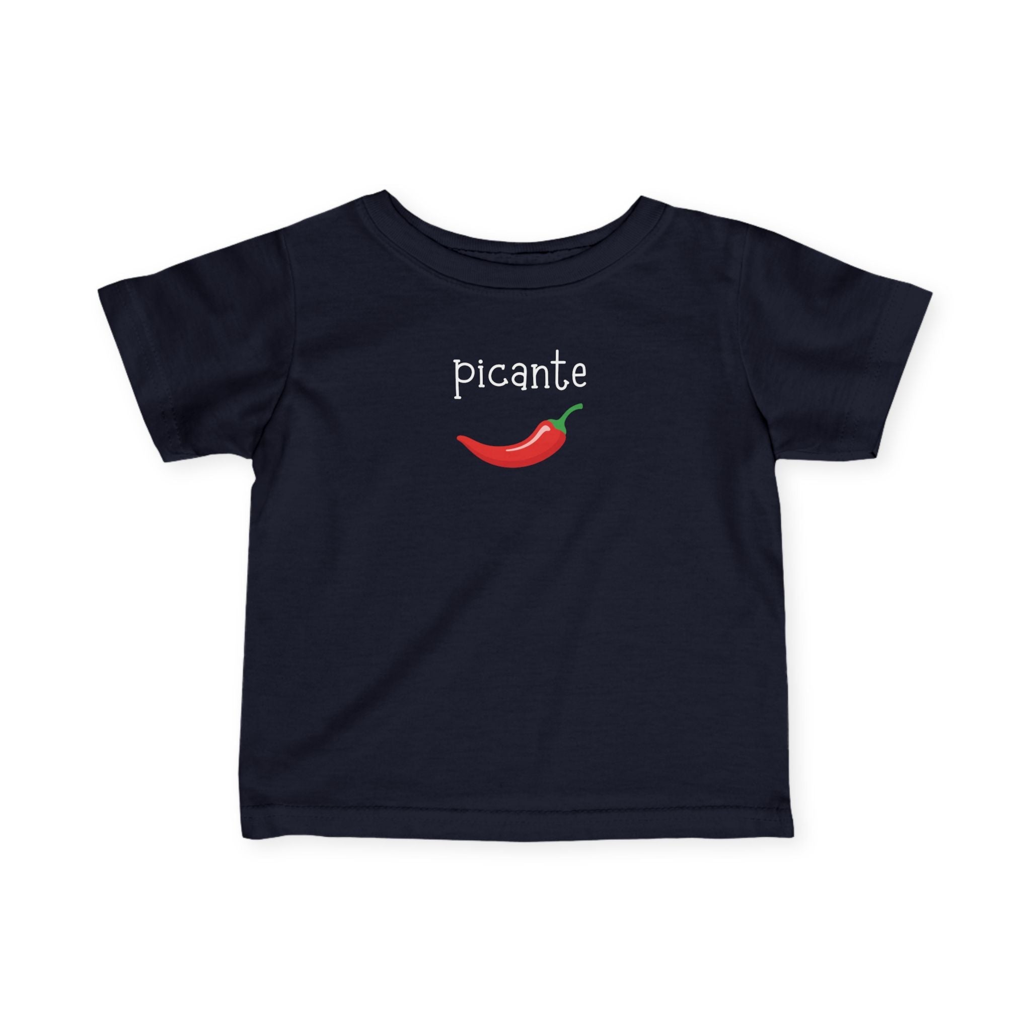 Picante Spicy Spanish Chili Pepper Infant Tee Baby Green Shirt, Spanish Word Design Kids clothes La Vie Bien Picante Spicy Spanish Chili Pepper Infant Tee Baby Green Shirt, Spanish Word Design