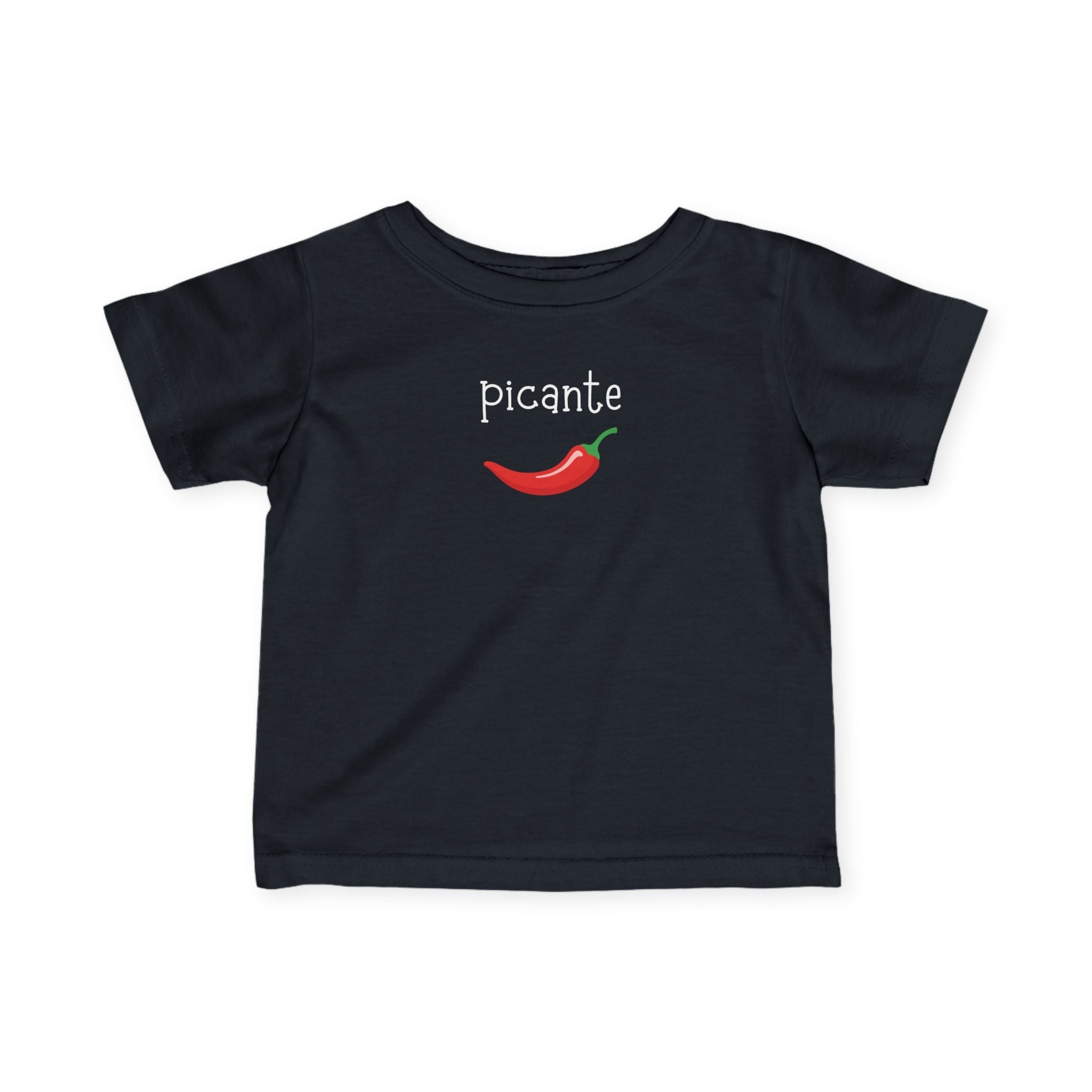 Picante Spicy Spanish Chili Pepper Infant Tee Baby Green Shirt, Spanish Word Design Kids clothes La Vie Bien Picante Spicy Spanish Chili Pepper Infant Tee Baby Green Shirt, Spanish Word Design