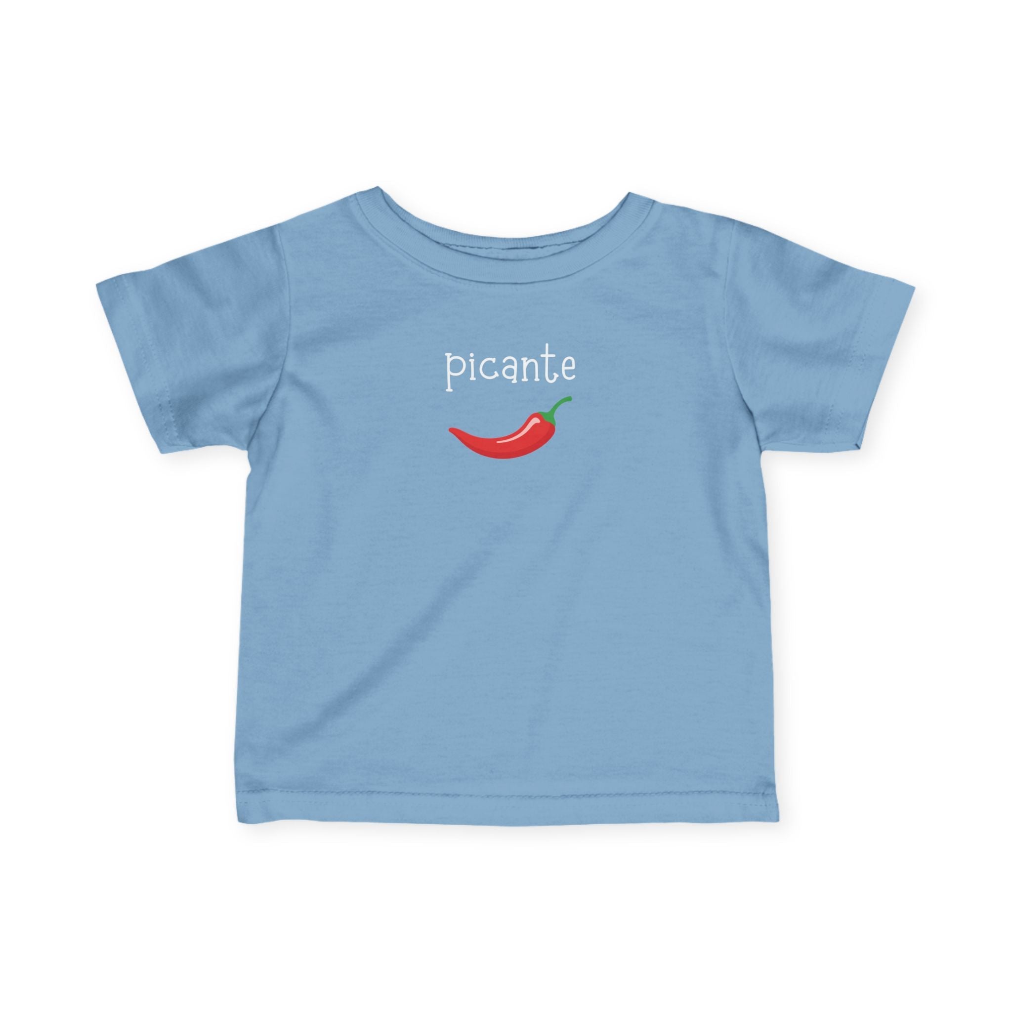 Picante Spicy Spanish Chili Pepper Infant Tee Baby Green Shirt, Spanish Word Design Kids clothes La Vie Bien Picante Spicy Spanish Chili Pepper Infant Tee Baby Green Shirt, Spanish Word Design