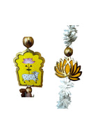 Pichwai, Lotus & Bell Lari, Set of 2 Festive Decor La Vie Bien Pichwai, Lotus & Bell Lari, Set of 2