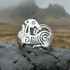 Pictish Lore Celtic Dragon Ring in Sterling Silver Ring La Vie Bien Pictish Lore Celtic Dragon Ring in Sterling Silver