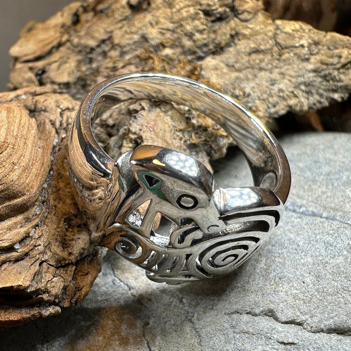 Pictish Lore Celtic Dragon Ring in Sterling Silver Ring La Vie Bien Pictish Lore Celtic Dragon Ring in Sterling Silver