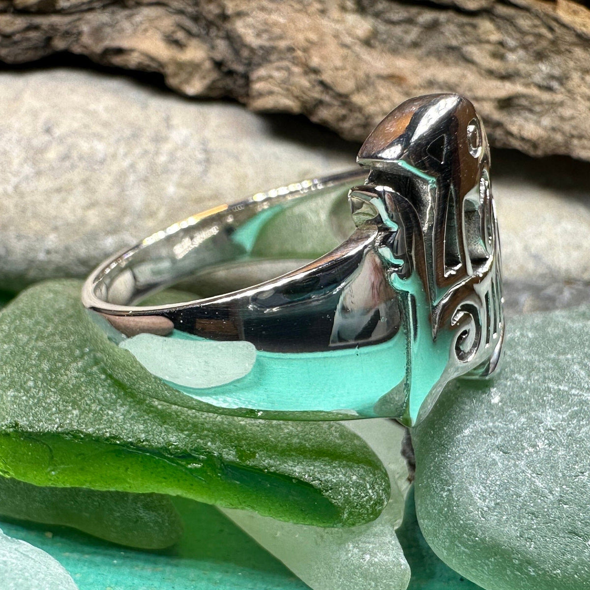 Pictish Lore Celtic Dragon Ring in Sterling Silver Ring La Vie Bien Pictish Lore Celtic Dragon Ring in Sterling Silver