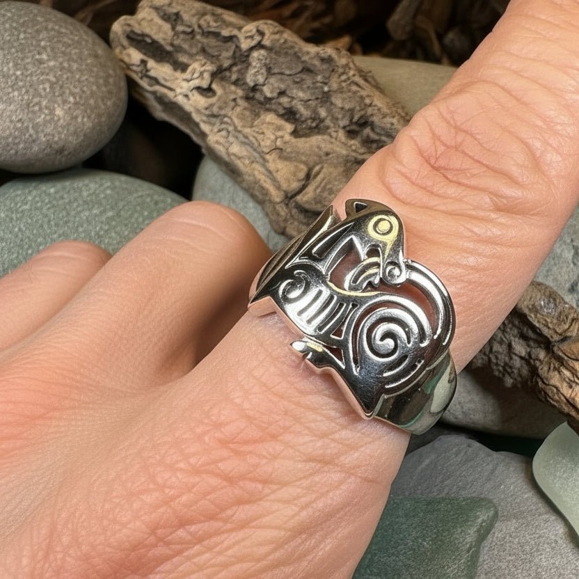 Pictish Lore Celtic Dragon Ring in Sterling Silver Ring La Vie Bien Pictish Lore Celtic Dragon Ring in Sterling Silver