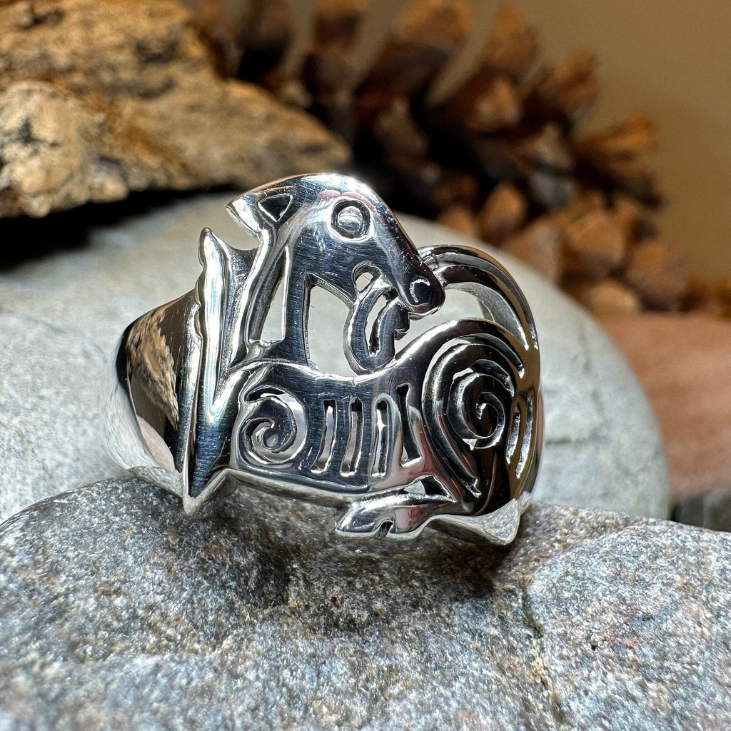 Pictish Lore Celtic Dragon Ring in Sterling Silver Ring La Vie Bien Pictish Lore Celtic Dragon Ring in Sterling Silver