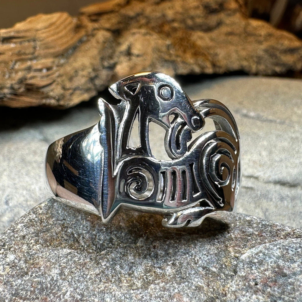 Pictish Lore Celtic Dragon Ring in Sterling Silver Ring La Vie Bien Pictish Lore Celtic Dragon Ring in Sterling Silver