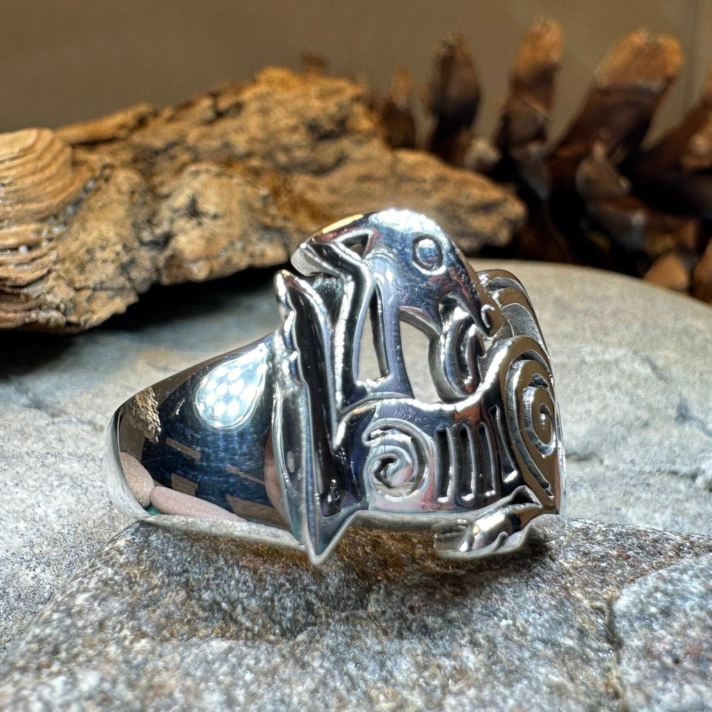 Pictish Lore Celtic Dragon Ring in Sterling Silver Ring La Vie Bien Pictish Lore Celtic Dragon Ring in Sterling Silver