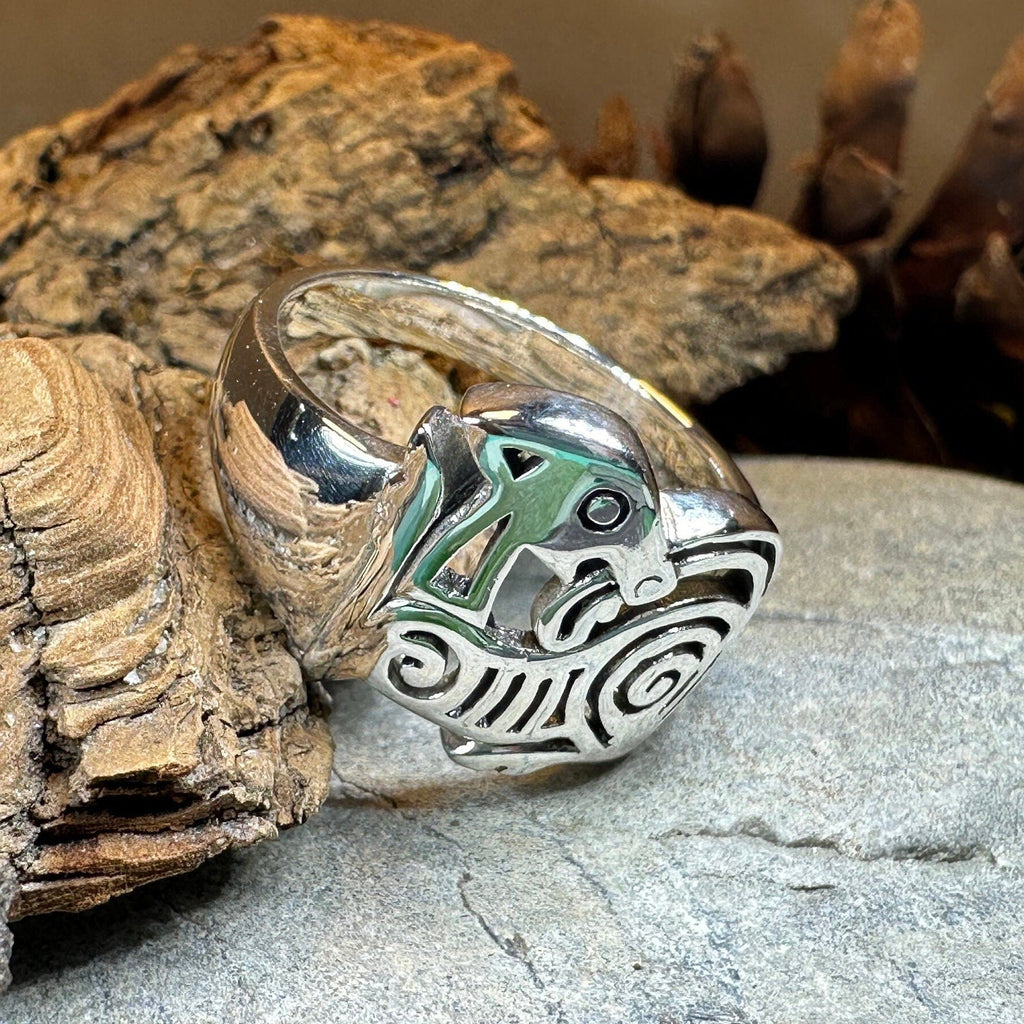 Pictish Lore Celtic Dragon Ring in Sterling Silver Ring La Vie Bien Pictish Lore Celtic Dragon Ring in Sterling Silver