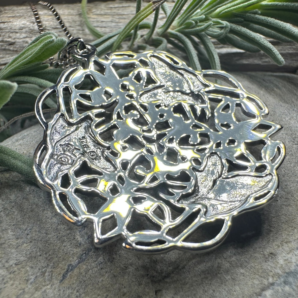 Pictish Triple Celtic Raven Necklace in Sterling Silver Pendant La Vie Bien Pictish Triple Celtic Raven Necklace in Sterling Silver