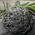 Pictish Triple Celtic Raven Necklace in Sterling Silver Pendant La Vie Bien Pictish Triple Celtic Raven Necklace in Sterling Silver
