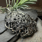 Pictish Triple Celtic Raven Necklace in Sterling Silver Pendant La Vie Bien Pictish Triple Celtic Raven Necklace in Sterling Silver