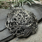 Pictish Triple Celtic Raven Necklace in Sterling Silver Pendant La Vie Bien Pictish Triple Celtic Raven Necklace in Sterling Silver