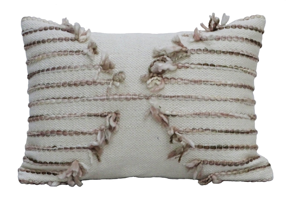Pink 14" X 20" Embroidered Throw Pillow La Vie Bien Pink 14" X 20" Embroidered Throw Pillow