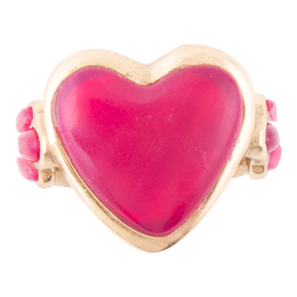 Pink Agate Heart Golden Statement Ring Rings La Vie Bien Pink Agate Heart Golden Statement Ring