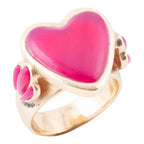Pink Agate Heart Golden Statement Ring Rings La Vie Bien Pink Agate Heart Golden Statement Ring