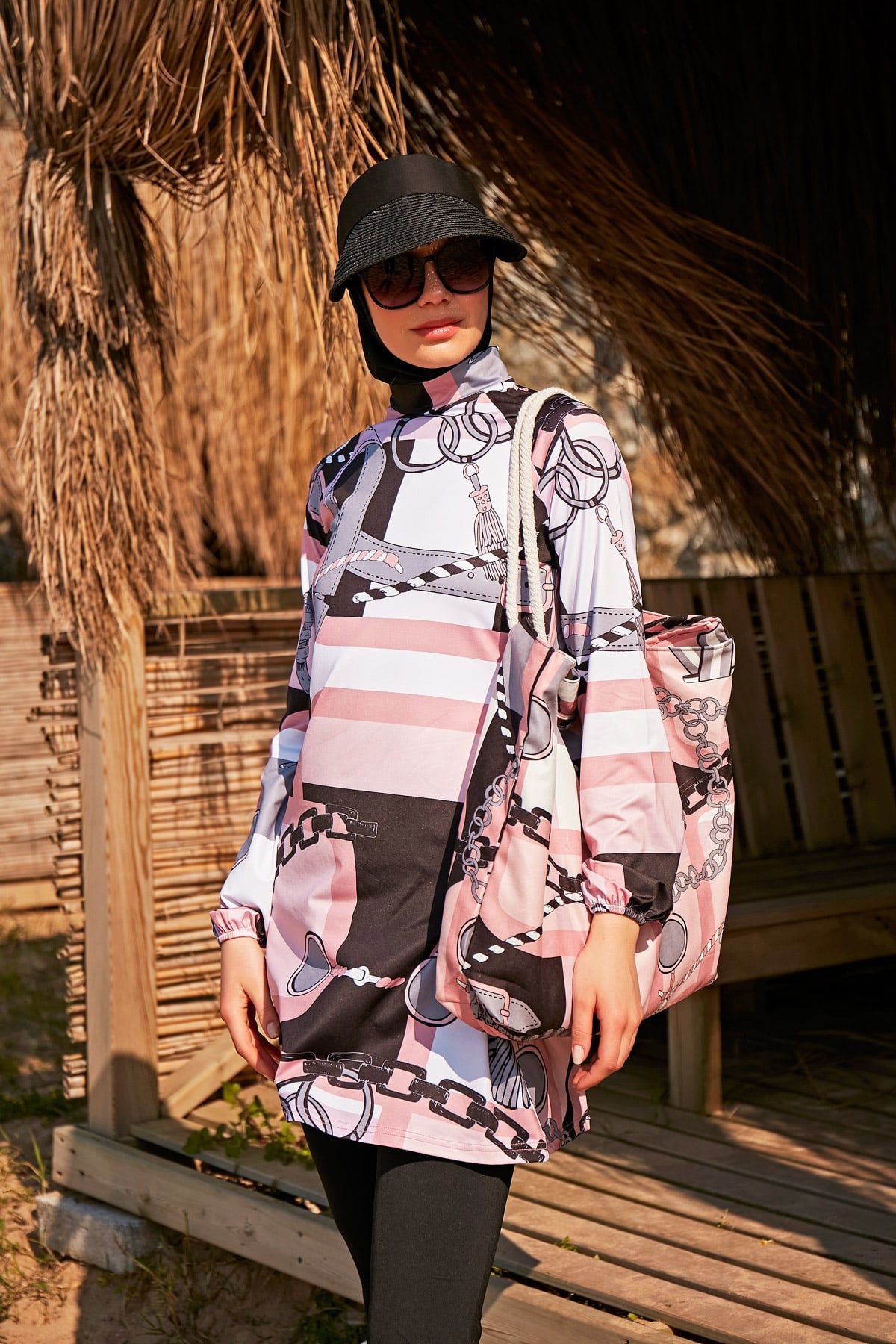 Pink Beach Bag C2303 Plaj Çanta La Vie Bien Pink Beach Bag C2303