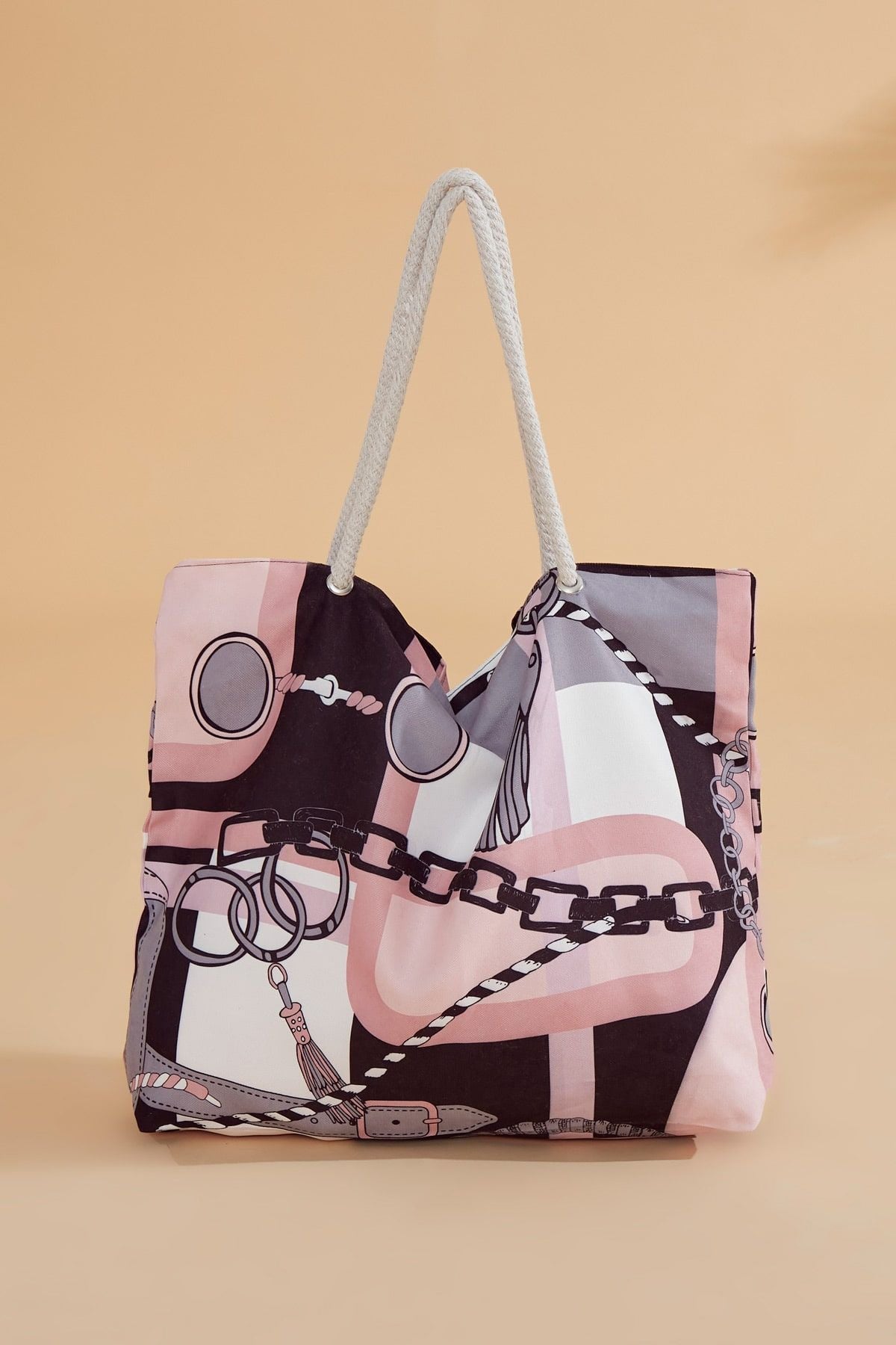 Pink Beach Bag C2303 Plaj Çanta La Vie Bien Pink Beach Bag C2303