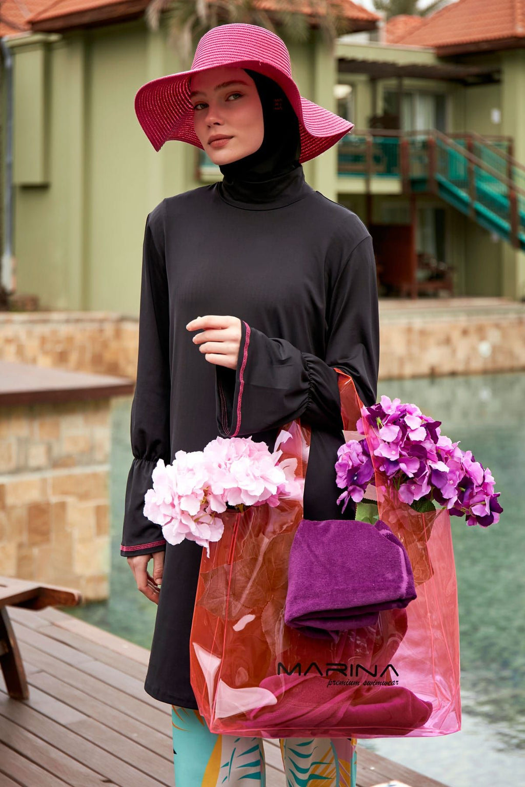 Pink Beach Bag C2402 Plaj Çanta La Vie Bien Pink Beach Bag C2402
