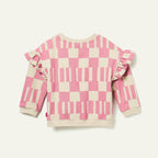 Pink Block Ruffled Sweatshirt sweatshirt La Vie Bien Pink Block Ruffled Sweatshirt
