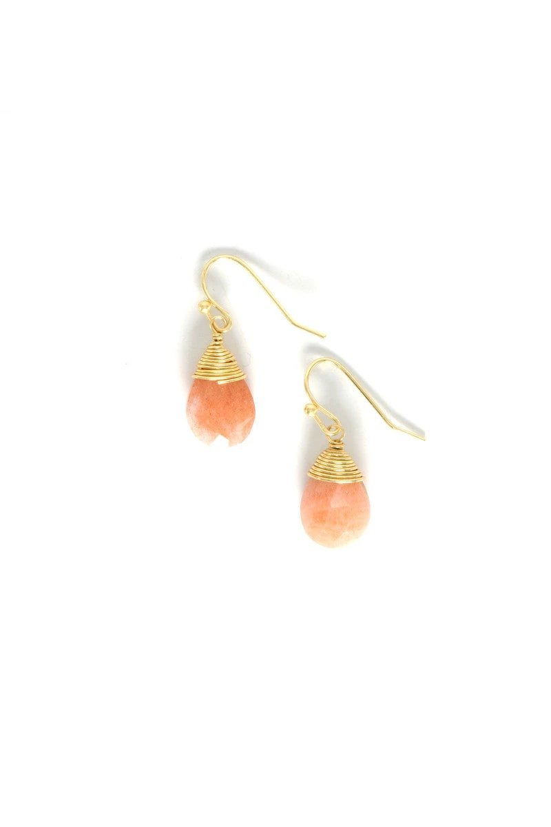 Pink Chalcedony Drop Earrings