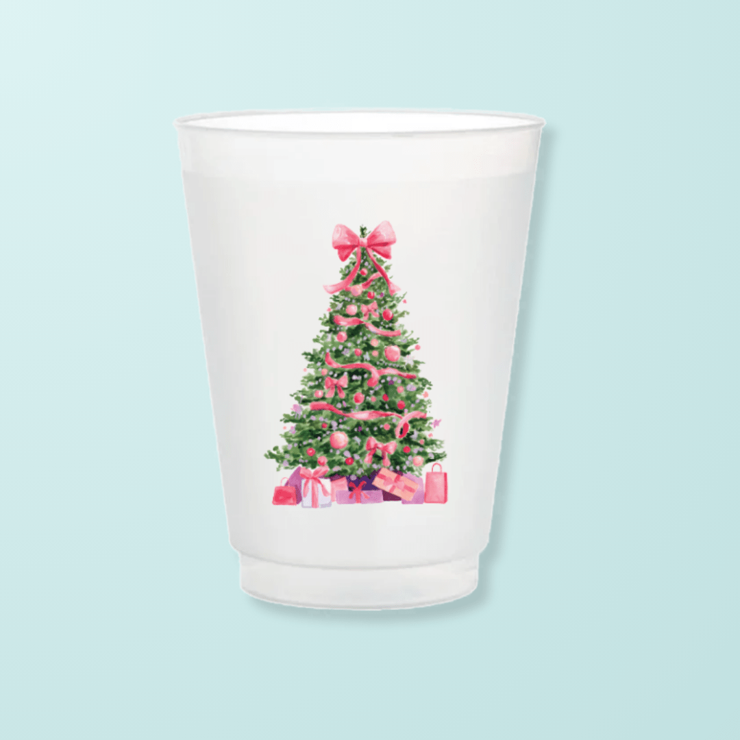 Pink Christmas Tree Frosted Cups Frosted Cups La Vie Bien Pink Christmas Tree Frosted Cups
