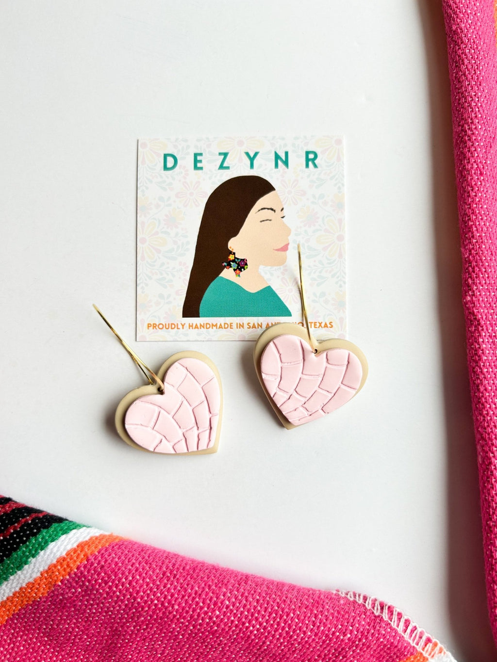 Pink Concha Hoops Earrings La Vie Bien Pink Concha Hoops