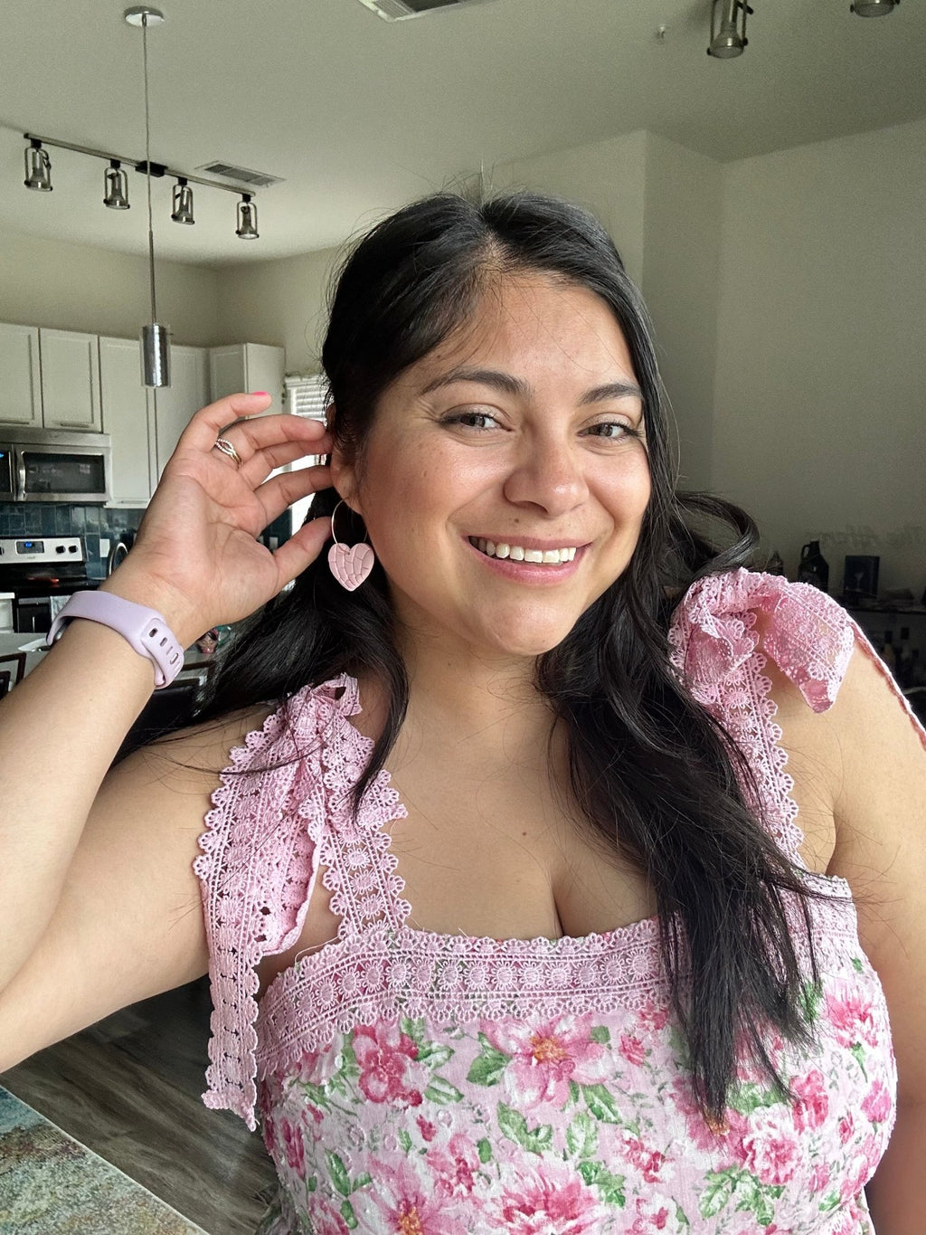 Pink Concha Hoops Earrings La Vie Bien Pink Concha Hoops