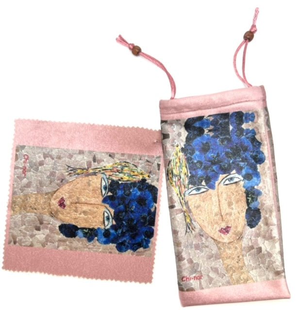 Pink Eye Glass Cover & Lens Cleaning Fabric Eyewear Cases & Holders La Vie Bien Pink Eye Glass Cover & Lens Cleaning Fabric