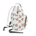 Pink flower diaper bag by Printify