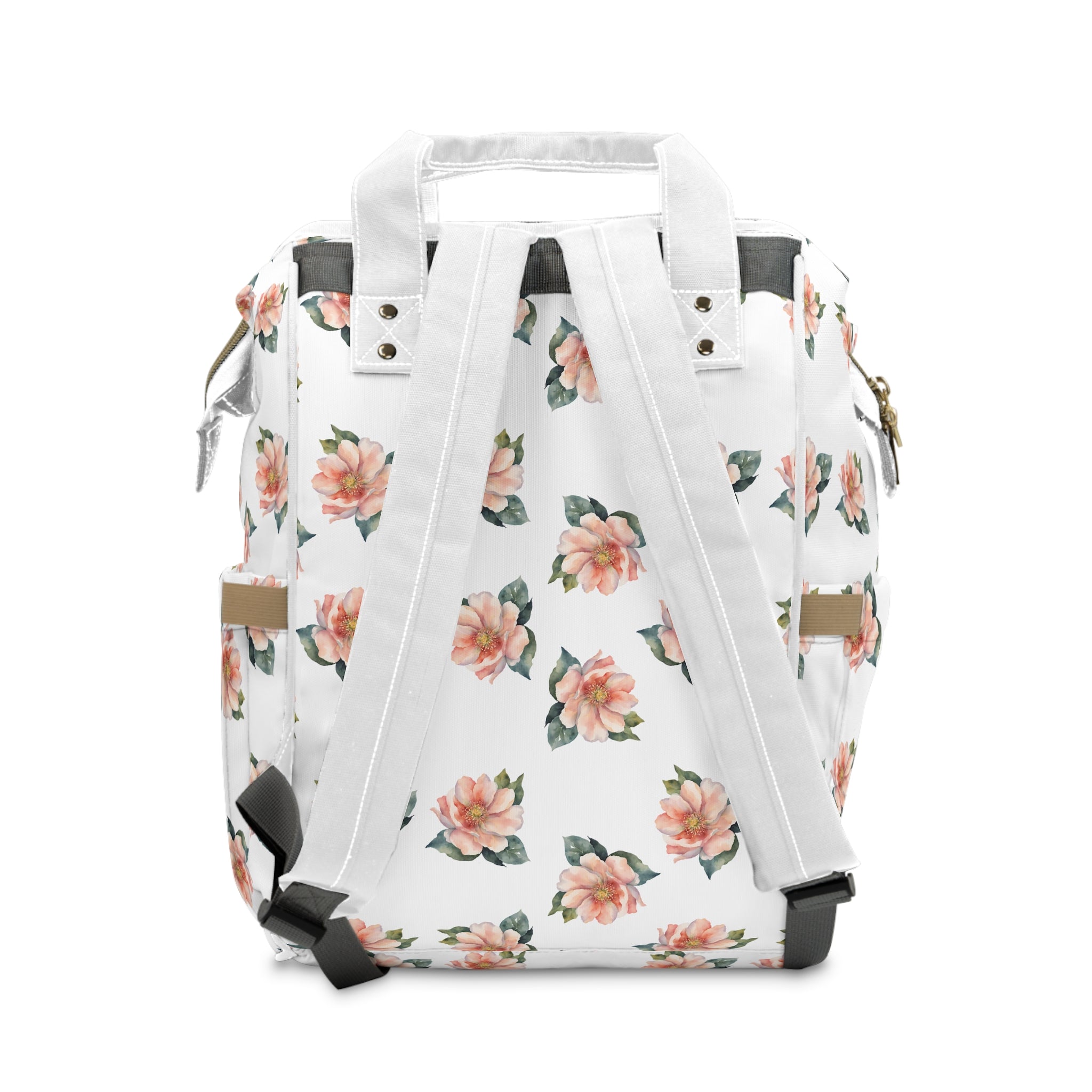 Pink flower diaper bag