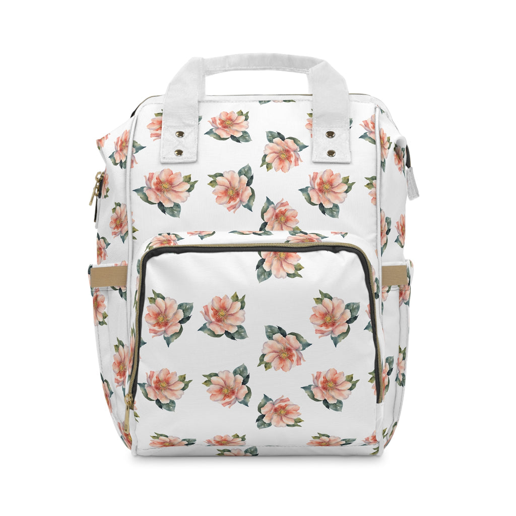 Pink flower diaper bag