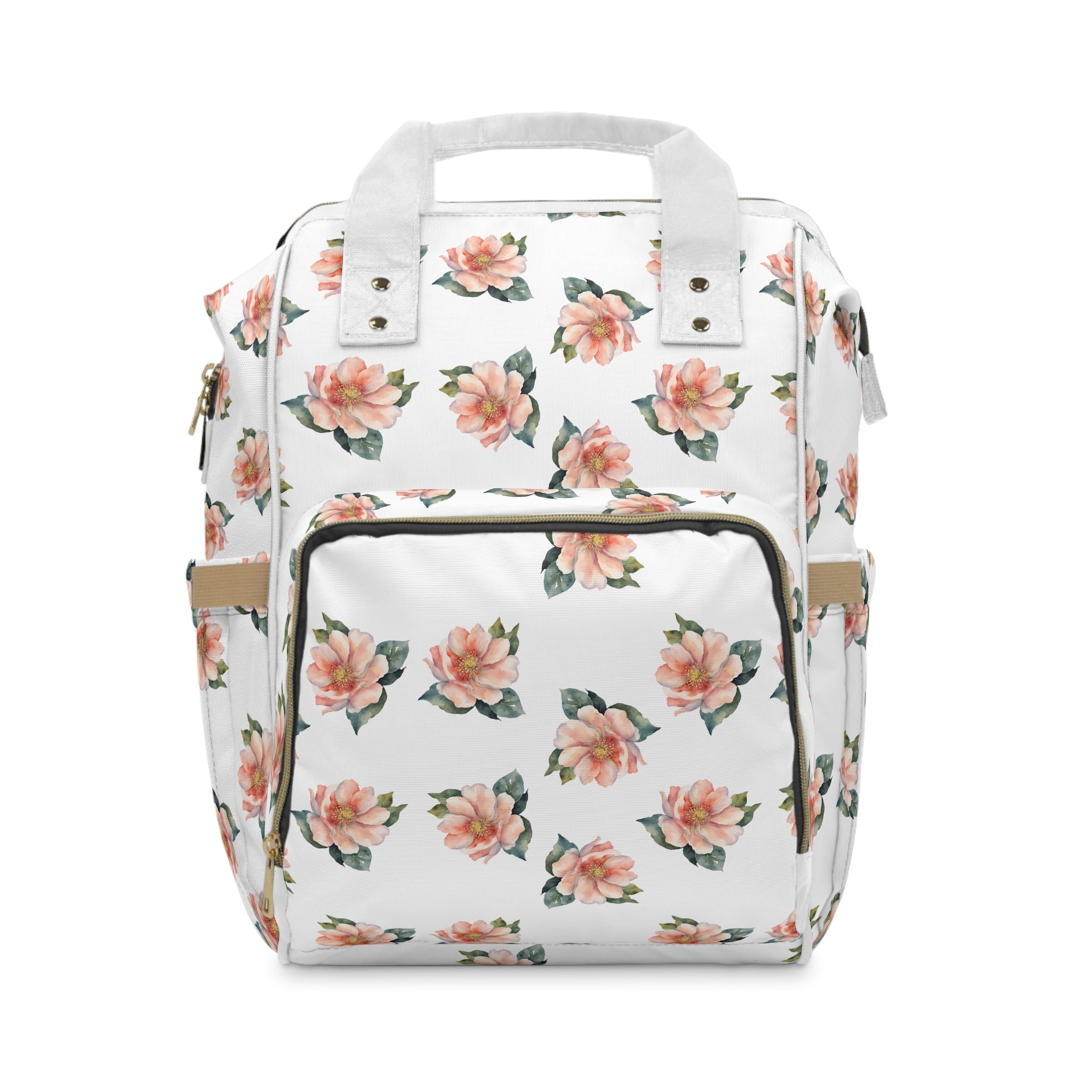 Pink flower diaper bag