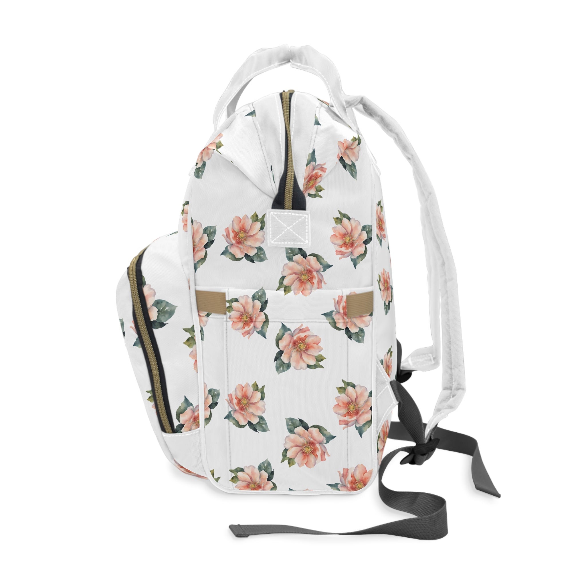 Pink flower diaper bag