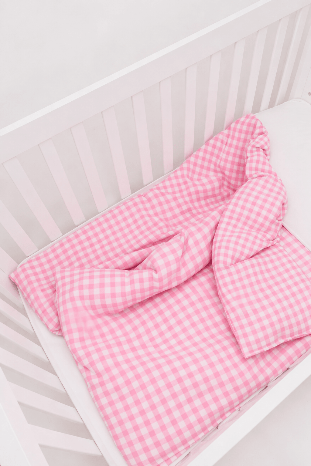 Pink Gingham Crib Quilted Blanket La Vie Bien Pink Gingham Crib Quilted Blanket