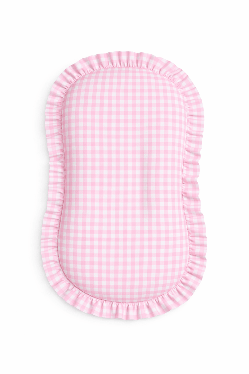 Pink Gingham Ruffle Baby Lounger Cover La Vie Bien Pink Gingham Ruffle Baby Lounger Cover