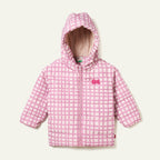 Pink Grid Puffer Jackets La Vie Bien Pink Grid Puffer