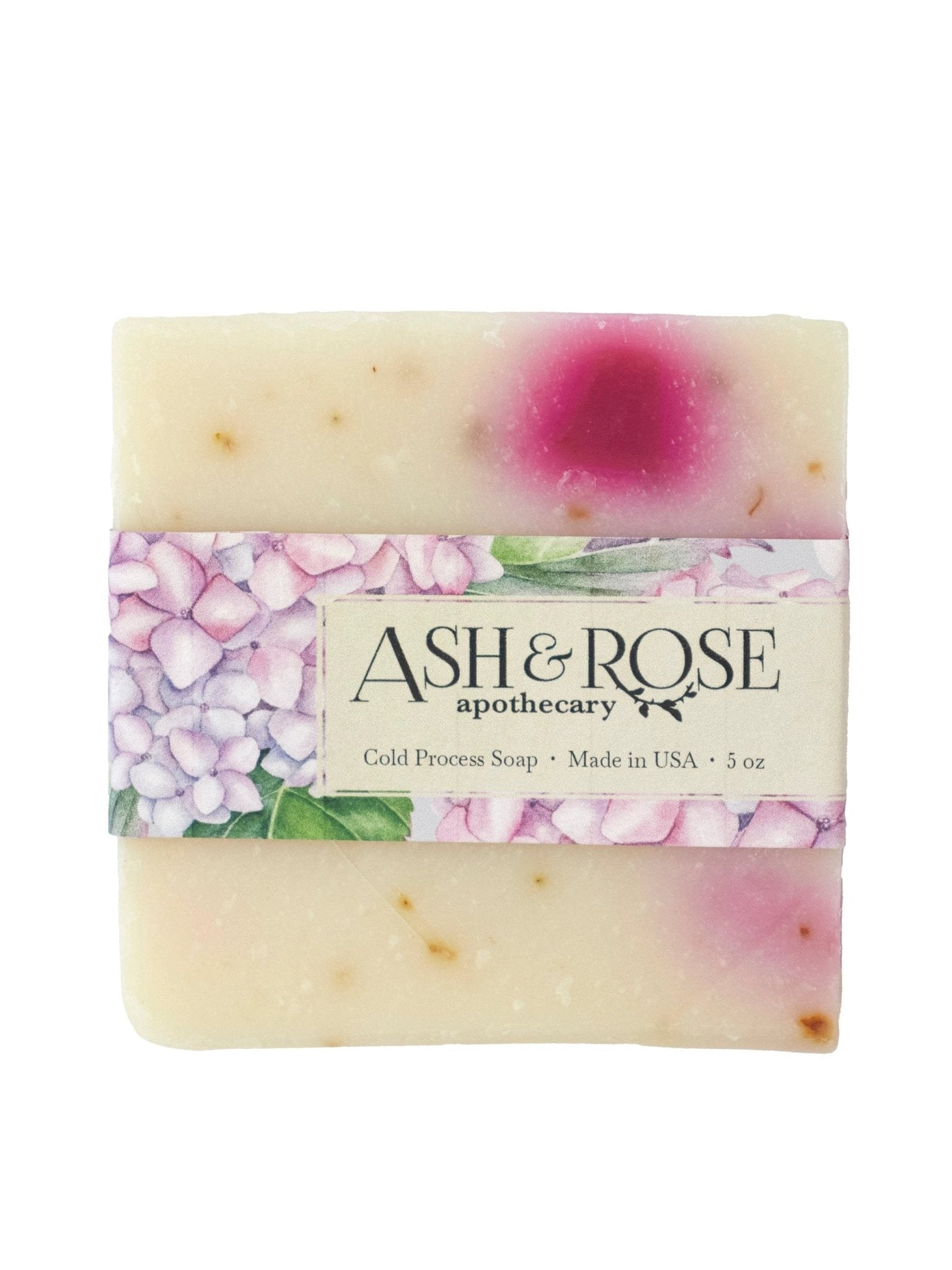 Pink Hydrangea Soap Scrub Bar by Ash & Rose