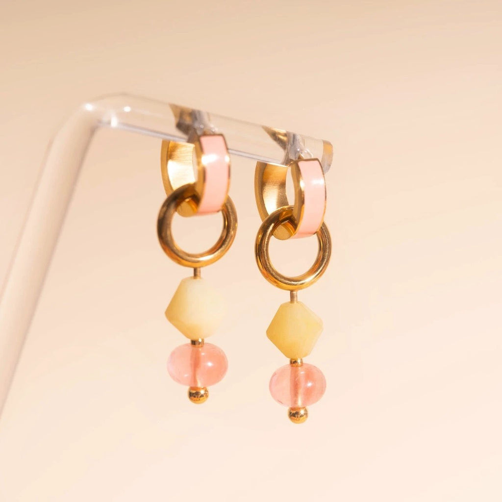 Pink Lemonade Huggie Hoop Charms by Oh Clementine