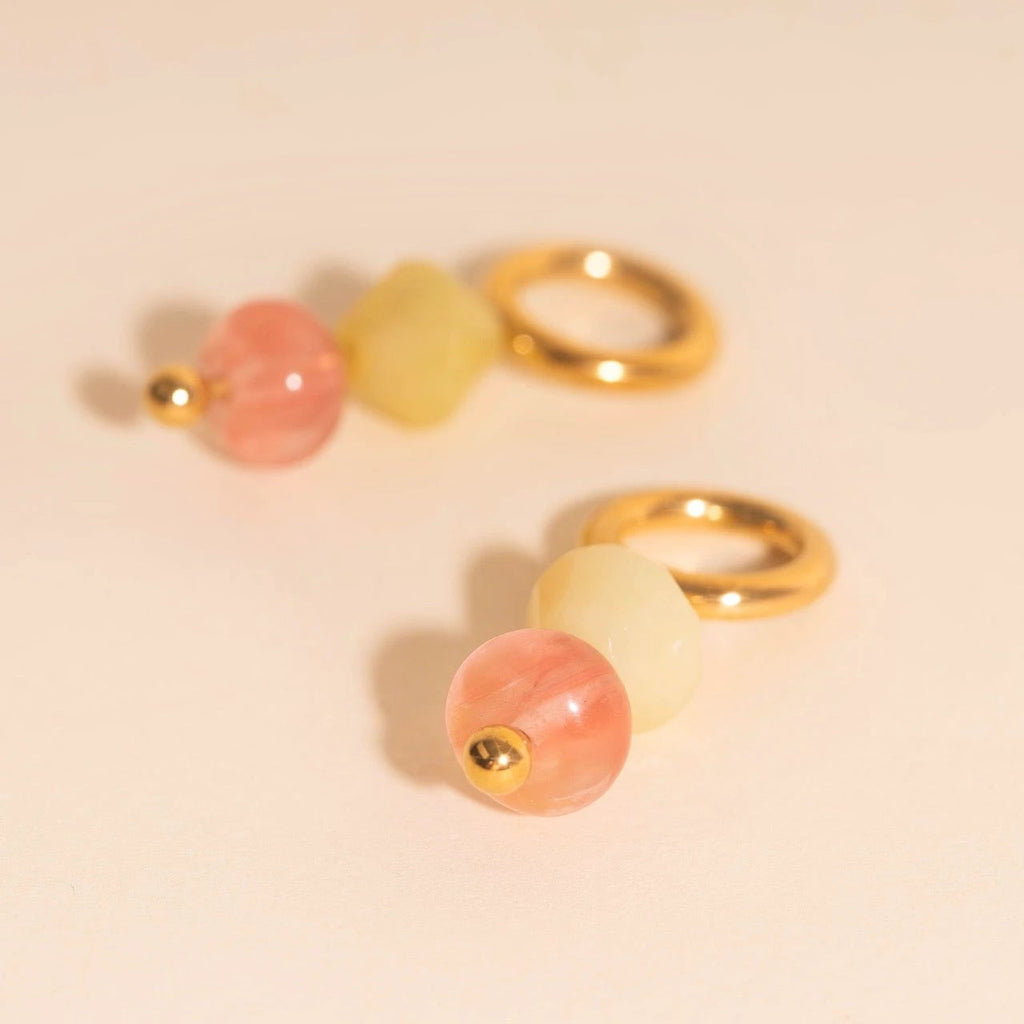 Pink Lemonade Huggie Hoop Charms by Oh Clementine