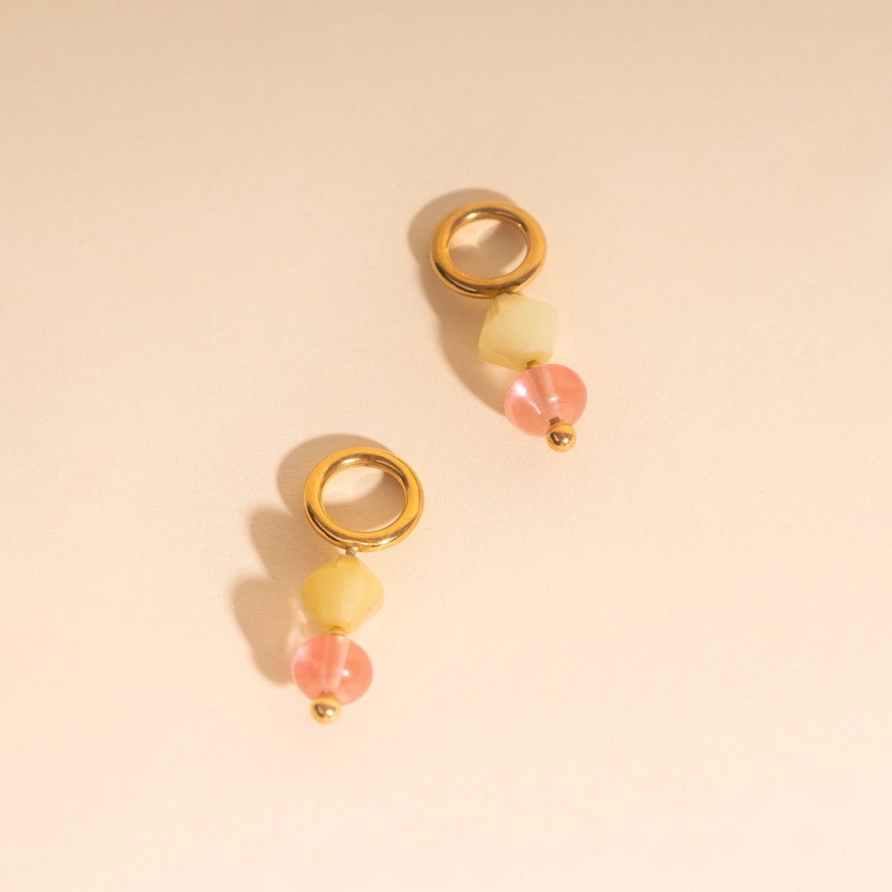 Pink Lemonade Huggie Hoop Charms by Oh Clementine