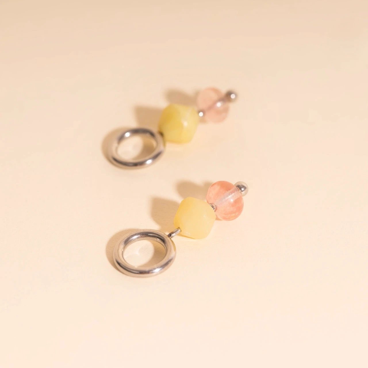 Pink Lemonade Huggie Hoop Charms by Oh Clementine